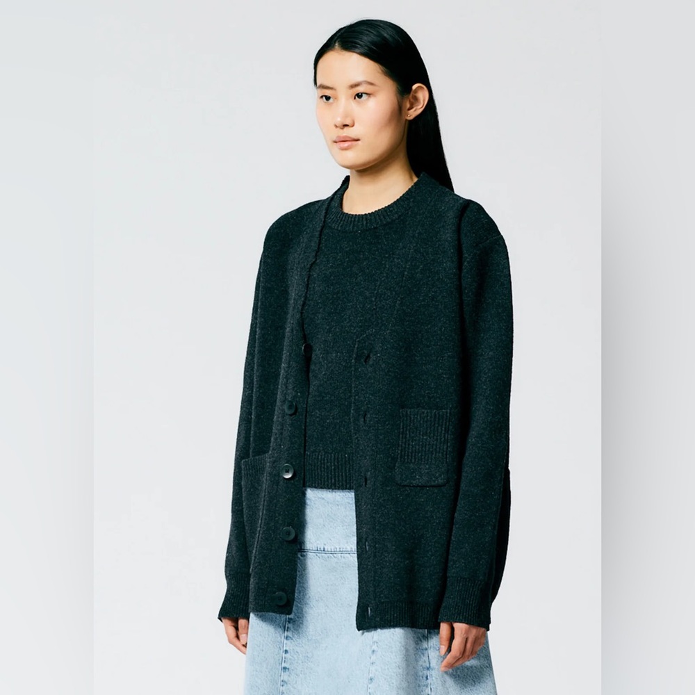 Tibi Soft Lambswool Distressed Sweater